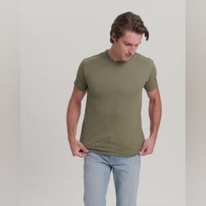True Classic Men’s Solid Crew Neck T-Shirt – XL (Military Green)